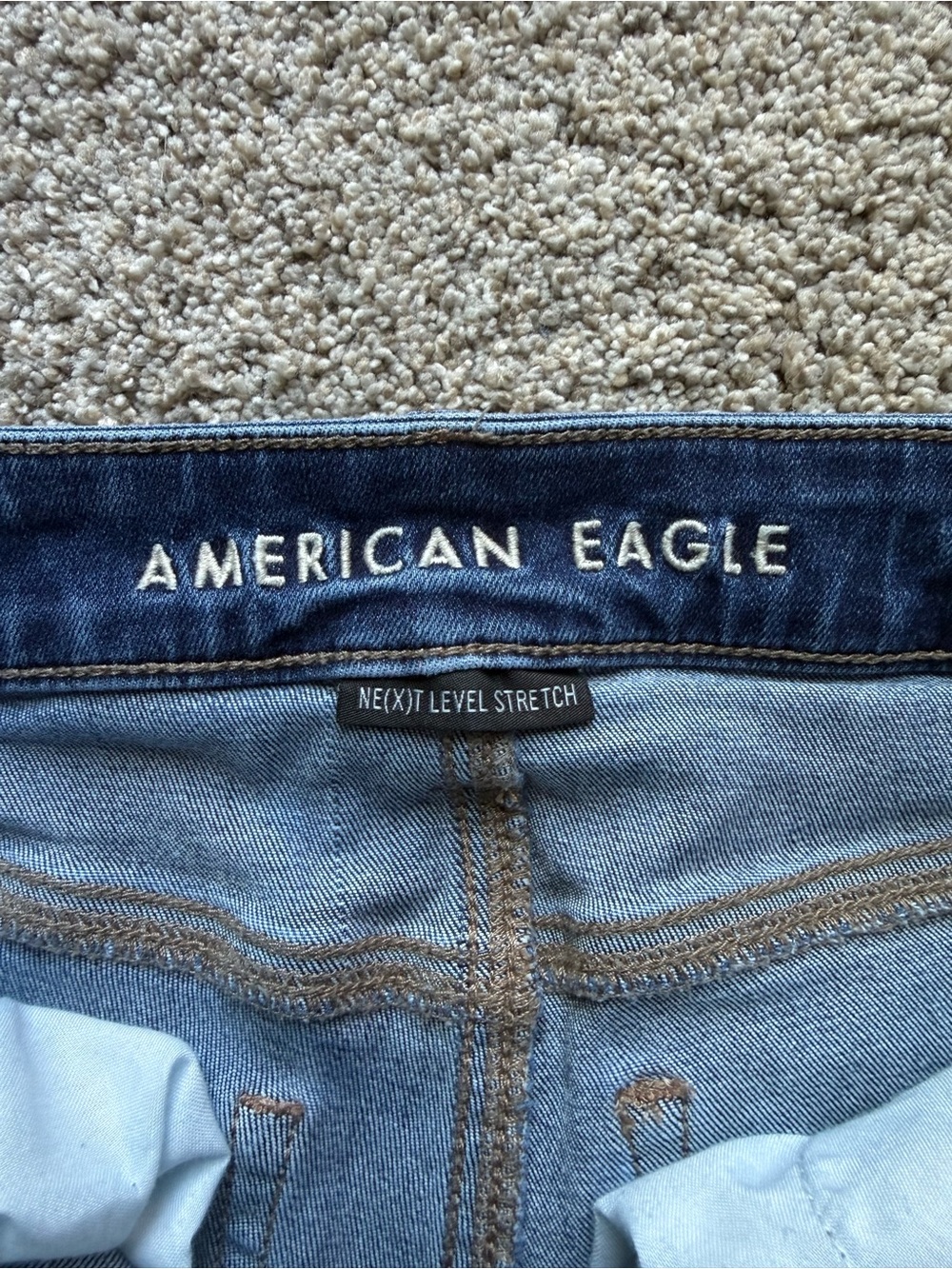 American Eagle Outfitters Hi-Rise Shortie Shorts Women’s 0 Dark Blue Denim Wash - Picture 6 of 10